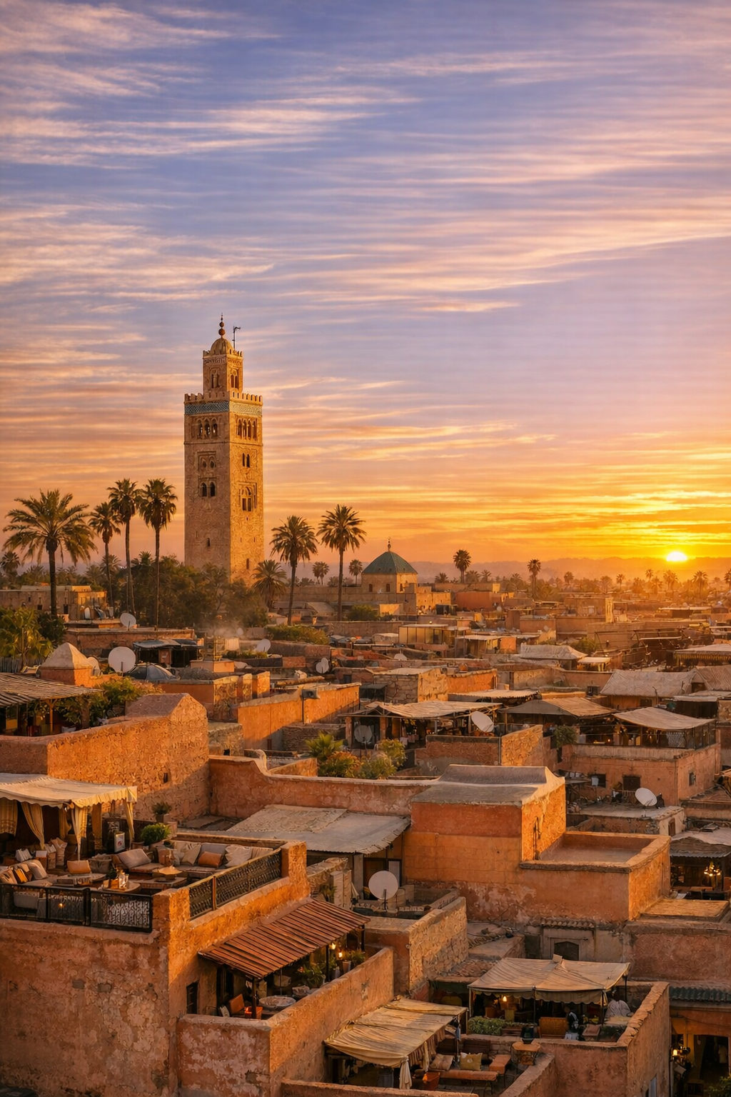 Marrakech medina at sunset