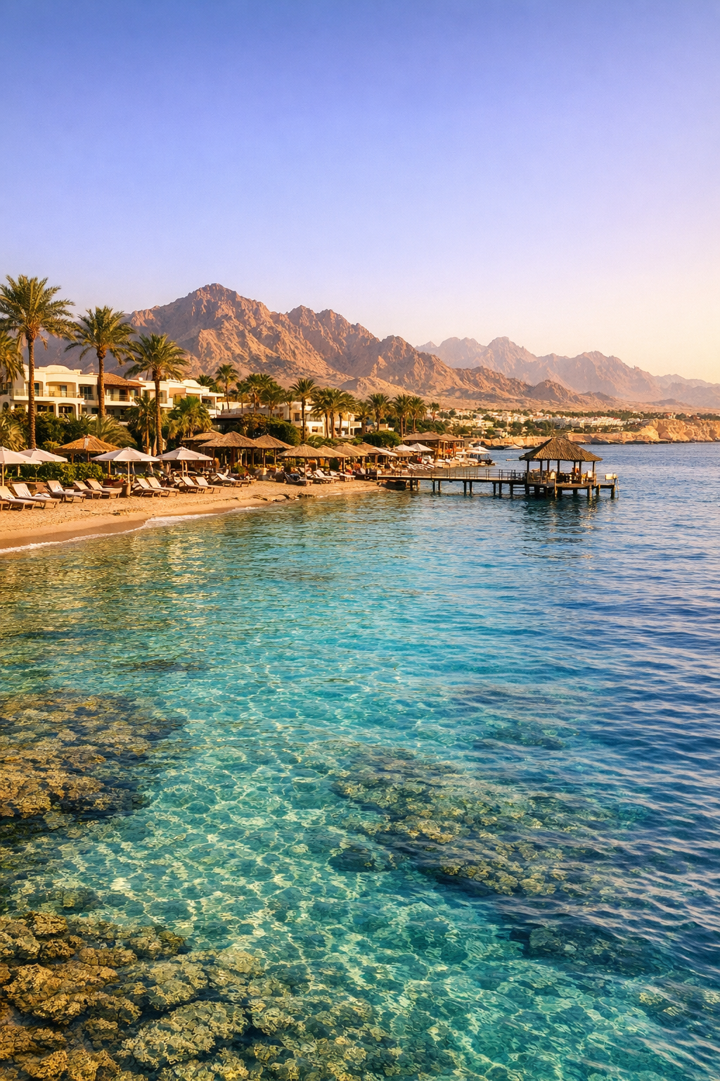 Sharm El Sheikh Red Sea coastline and resort