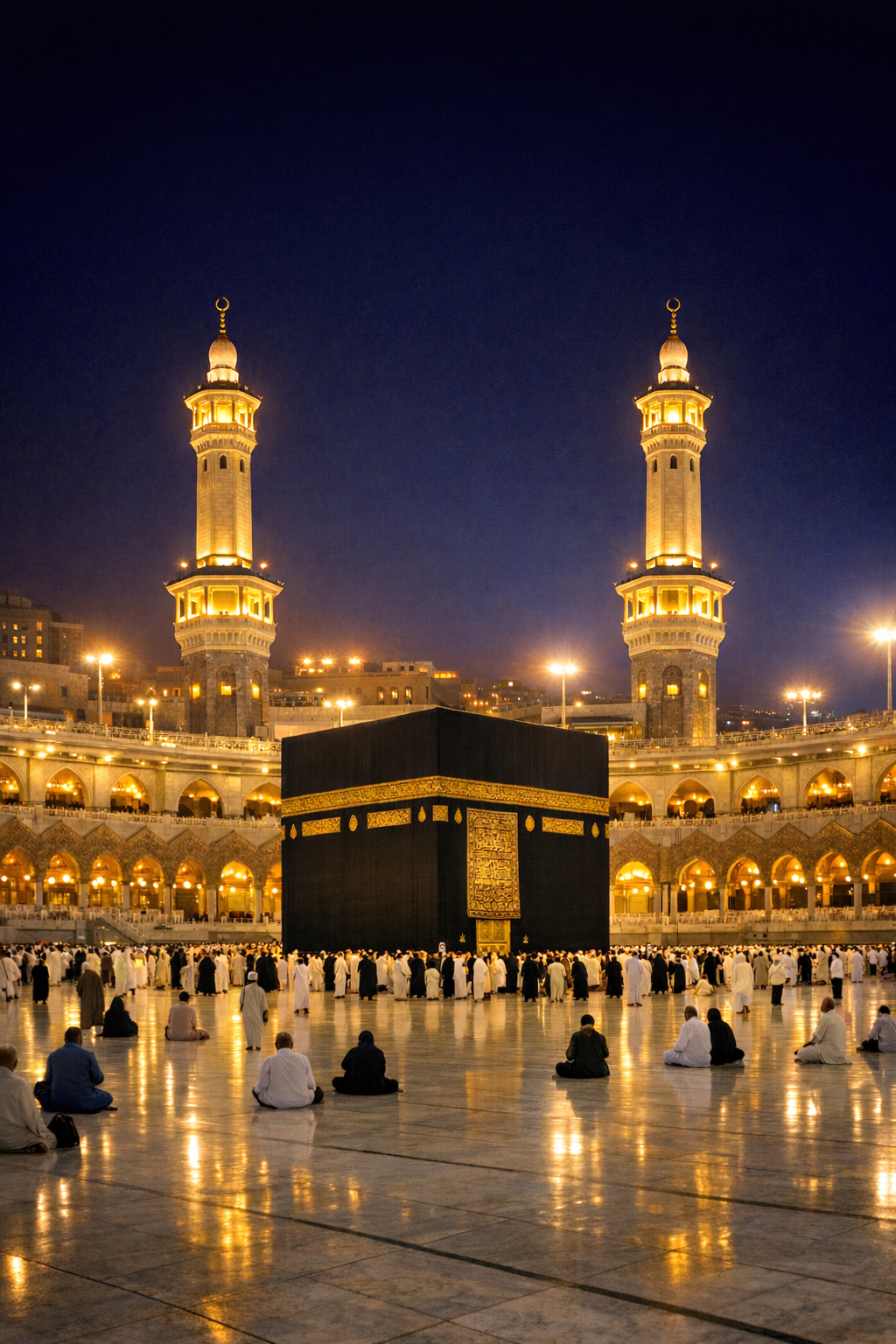 Masjid al-Haram in Makkah at night